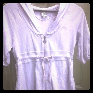 Nike women's M shorter sleeve zippered hoodie